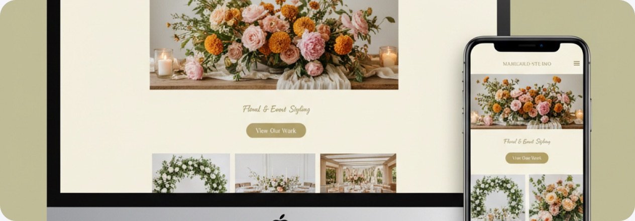 The finished Marigold Studio site across desktop and mobile
