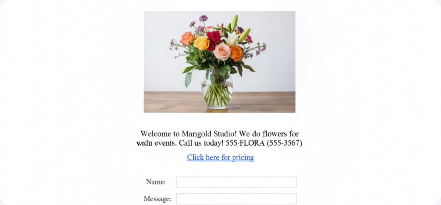 Before — the original DIY Marigold Studio site